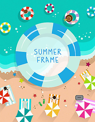 여자 남자 여유 바다 백그라운드 일러스트 휴가 휴식 불가사리 프레임 여러명 해변 여름 여름휴가 바캉스 모래사장 컬러풀 파라솔 튜브 원형프레임 프레임일러스트 국내일러스트 AI파일 계절 감정 컬러 다수 컨셉 극피동물 사람 원형 파일형식 벡터 여름_계절