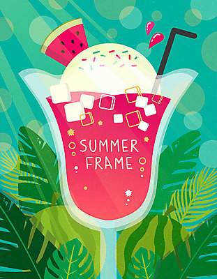 백그라운드 일러스트 휴가 아이스크림 여름음식 수박 프레임 빨대 사람없음 여름 여름휴가 바캉스 컬러풀 시원함 파르페 야자수잎 수박주스 프레임일러스트 트로피컬아트 제철과일 국내일러스트 AI파일 계절 음식 컬러 잎 과일 디저트 과일주스 그림 제철 파일형식 벡터 여름_계절