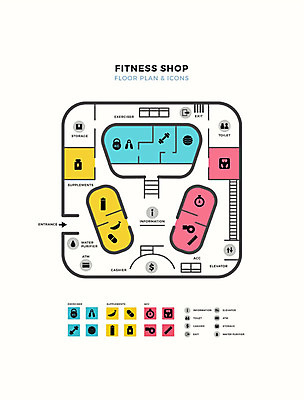 일러스트 안내 바나나 줄자 사람없음 컬러풀 상점 운동기구 아령 역기 호루라기 체중계 줄넘기 위치 약도 영양제 초시계 평면도 건물배치도 층별배치도 국내일러스트 AI파일 시계 컬러 지도 과일 자 운동 약 헬스 표지판 그림 파일형식 벡터