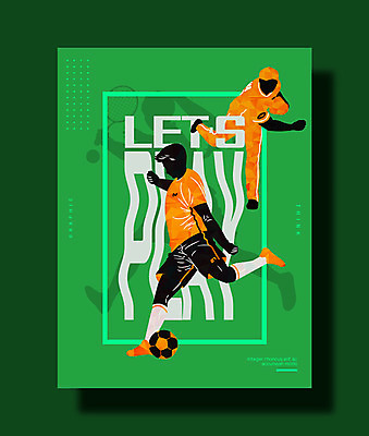 PSD 영어 남자 포스터 스포츠 일러스트 축구공 축구선수 운동선수 성인 타이포그라피 취미 세명 초록색 운동복 운동 구기 축구 야구 테니스 야구선수 자신감 슛 열정 투수 국내일러스트 문자 옷 감정 컬러 공 축구용품 건강 사람 파일형식