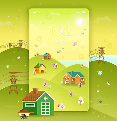 PSD 나무 꽃 행복 시계 여행 백그라운드 일러스트 자연 모바일 주택 따뜻함 풍경 사람없음 연두색 마을 봄 자유 시골 시간 편안함 언덕 감성 욜로라이프 봄배경 국내일러스트 식물 라이프스타일 계절 감정 컨셉 건물 초록색 감각 생태계 파일형식