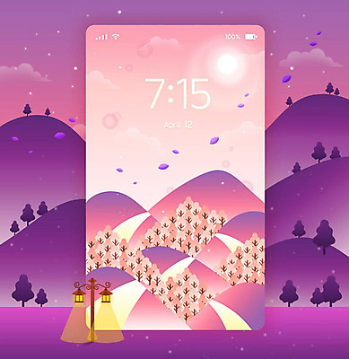 PSD 나무 행복 시계 여행 백그라운드 가로등 일러스트 자연 모바일 산 따뜻함 풍경 사람없음 보라색 봄 자유 시간 편안함 감성 욜로라이프 봄배경 국내일러스트 식물 라이프스타일 계절 공공시설 감정 컬러 컨셉 감각 생태계 파일형식