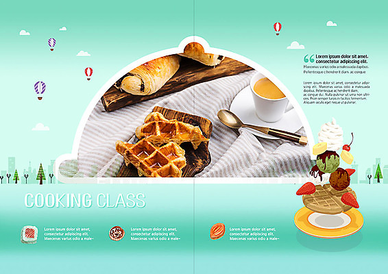 PSD 템플릿 표지디자인 북디자인 출판디자인 내지 빵 리플렛 북커버 디저트 요리 팜플렛 사람없음 초록색 열기구 달콤 강의 와플 요리수업 이미지템플릿 음식 컬러 항공교통 수업 맛 파일형식