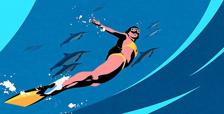 PSD 여자 바다 여러마리 일러스트 휴가 고글 한명 사람 성인 여름 레포츠 파란색 여름휴가 바캉스 수상스포츠 즐거움 돌고래 다이빙 성인여자한명만 국내일러스트 1 계절 감정 스포츠 컬러 다수 포유류 레저 수영 수중동물 수중스포츠 여자한명만 성인여자만 파일형식 여름_계절