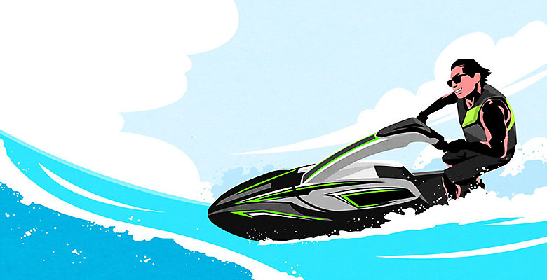 PSD 구름 남자 파도 바다 일러스트 하늘 휴가 한명 사람 성인 여름 레포츠 파란색 여름휴가 바캉스 수상스포츠 즐거움 제트스키 성인남자한명만 국내일러스트 자연요소 1 계절 감정 스포츠 컬러 레저 남자한명만 성인남자만 파일형식 여름_계절