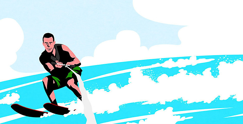 PSD 구름 남자 일러스트 하늘 휴가 한명 사람 성인 여름 레포츠 파란색 여름휴가 바캉스 수상스포츠 즐거움 수상스키 성인남자한명만 국내일러스트 자연요소 1 계절 감정 스포츠 컬러 레저 남자한명만 성인남자만 파일형식 여름_계절