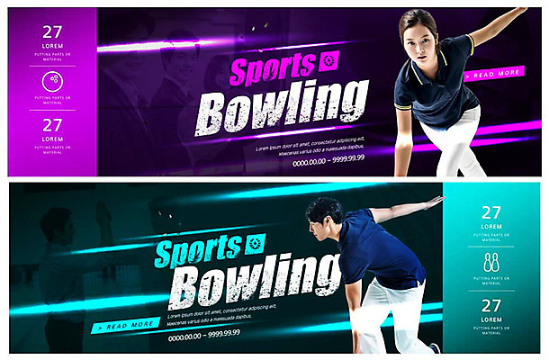 PSD 템플릿 배너 여자 남자 ZIP 스포츠 웹템플릿 이벤트 20대 성인 두명 보라색 한국인 볼링 청록색 이벤트배너 웹배너 성인만 빅배너 이미지템플릿 컬러 사람 동양인 청년 구기 파일형식