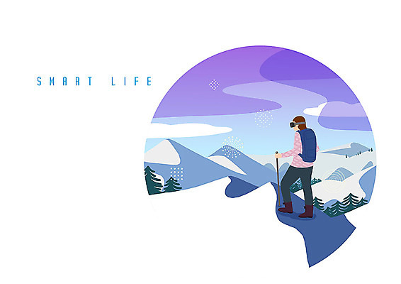 PSD 나무 여자 가방 일러스트 지팡이 산 한명 사람 컬러풀 등산 눈 체험 신비 즐거움 힘듦 가상현실 성인여자한명만 오큘러스 VR기기 국내일러스트 자연요소 식물 1 잡화 감정 컬러 컨셉 날씨 기계 트래킹 여자한명만 성인여자만 파일형식