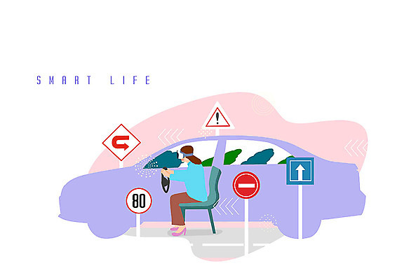 PSD 나무 여자 도로 일러스트 자동차 한명 사람 컬러풀 운전 체험 신비 도로표지판 신중 어려움 가상현실 성인여자한명만 오큘러스 VR기기 국내일러스트 식물 1 길 육상교통 컬러 컨셉 교통시설 모션 기계 표지판 여자한명만 성인여자만 파일형식