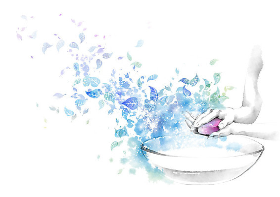 PSD 라이프스타일 손 잎 일러스트 캘리그라피 신체부위 파란색 환경 양손 세수 씻기 세면대 에코 친환경 비누 닦기 세정제 그린슈머 국내일러스트 식물 컬러 모션 사람 생활 위생용품 청결 파일형식