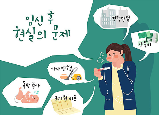 여자 가사 돈 일러스트 한명 사람 성인 임산부 임신 육아 불안 사회이슈 고민 통장 청록색 문제 산후조리원 임신테스트기 성인여자한명만 양육비 현실 저출산 경력단절 국내일러스트 AI파일 1 감정 컬러 컨셉 금융 의료용품 재산 여자한명만 성인여자만 파일형식 벡터 비용