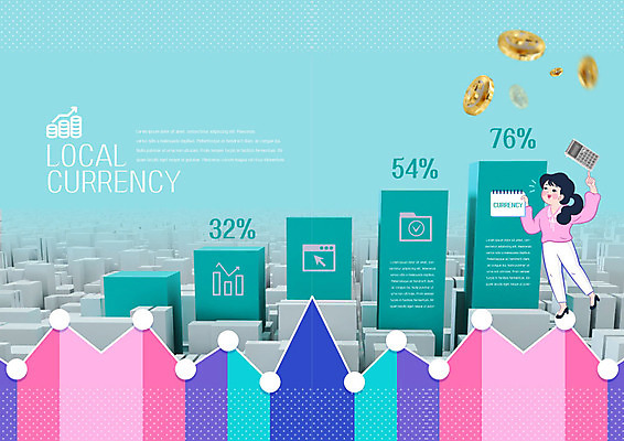 PSD 템플릿 표지디자인 북디자인 출판디자인 여자 내지 리플렛 북커버 그래프 한명 팜플렛 성인 금융 경제 파란색 동전 계산기 성인여자한명만 지역화폐 이미지템플릿 1 컬러 돈 문구용품 사람 장비 여자한명만 성인여자만 파일형식