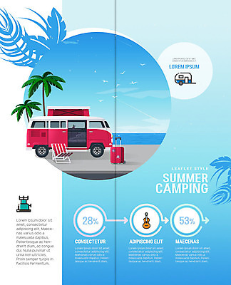 PSD 템플릿 표지디자인 북디자인 출판디자인 내지 리플렛 바다 2단접지 북커버 휴가 팜플렛 사람없음 여름 파란색 여름휴가 바캉스 야자수 캐리어 기타 캠핑카 이미지템플릿 나무 계절 컬러 자동차 현악기 여행가방 파일형식 여름_계절