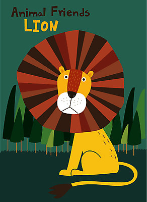 동물 한마리 동물캐릭터 일러스트 사람없음 초록색 귀여움 숲속 숲 사자 육식동물 숲길 노려봄 국내일러스트 일러캐릭터 AI파일 캐릭터 1 길 컬러 컨셉 포유류 표정 파일형식 벡터