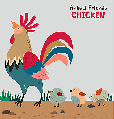 동물 동물캐릭터 여러마리 일러스트 함께함 병아리 사람없음 귀여움 닭 닭캐릭터 수탉 국내일러스트 일러캐릭터 AI파일 캐릭터 다수 컨셉 조류 수컷 파일형식 벡터