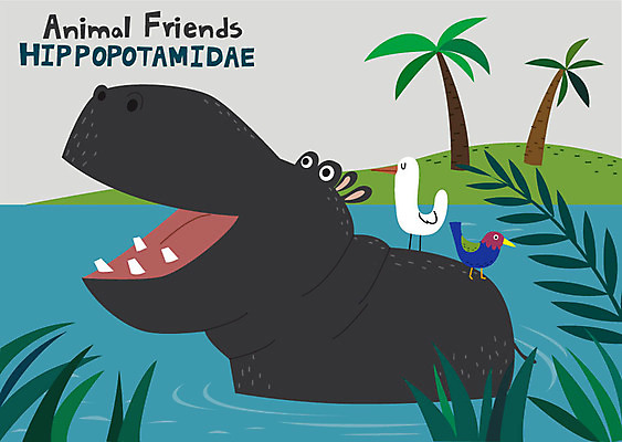 동물 섬 동물캐릭터 잎 일러스트 조류 함께함 세마리 사람없음 친구 야자수 귀여움 수중 즐거움 하마 국내일러스트 일러캐릭터 AI파일 나무 식물 캐릭터 감정 컨셉 포유류 관계 3 파일형식 벡터