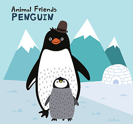 동물 모자 동물캐릭터 두마리 일러스트 사람없음 귀여움 추위 남극 펭귄 빙하 빙산 이글루 펭귄캐릭터 남극해 아기펭귄 국내일러스트 일러캐릭터 AI파일 캐릭터 잡화 새끼 바다 컨셉 2 조류 극지방 파일형식 벡터