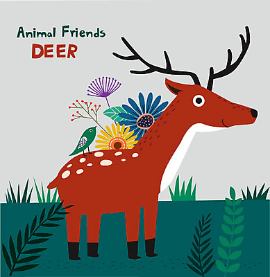 동물 꽃 동물캐릭터 두마리 일러스트 사슴 함께함 뿔 사람없음 친구 귀여움 풀 풀잎 참새 사슴캐릭터 풀꽃 국내일러스트 일러캐릭터 AI파일 식물 캐릭터 컨셉 잎 2 포유류 관계 조류 풀_식물 파일형식 벡터