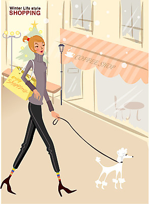 EPS 우먼라이프 라이프스타일 계절 여자 반려견 겨울 일러스트 거리 한명 사람 20대 성인 야외 쇼핑 산책 카페 도시 개 강아지 외출 반려 여자만 여자한명만 성인여자만 청년만 청년여자만 성인한명만 청년여자한명만 성인여자한명만 성인만 국내일러스트 1 포유류 휴식 청년 생활 반려동물 상점 파일형식 벡터