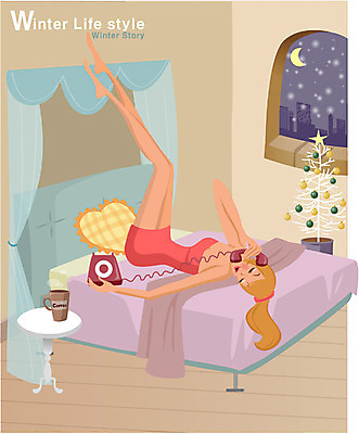 EPS 우먼라이프 라이프스타일 계절 여자 크리스마스 겨울 일러스트 휴식 실내 한명 사람 20대 성인 취미 라이프 크리스마스트리 침실 방 침대 야간 전화기 통화 여자만 여자한명만 성인여자만 청년만 청년여자만 성인한명만 청년여자한명만 성인여자한명만 성인만 국내일러스트 자연요소 1 기념일 가구 컨셉 모션 청년 내부 생활 파일형식 벡터