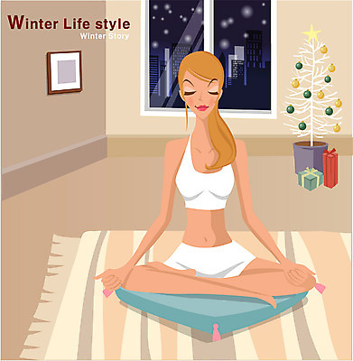 EPS 우먼라이프 라이프스타일 웰빙 계절 여자 행복 겨울 다이어트 일러스트 요가 날씨 휴식 실내 건강 한명 사람 20대 성인 운동 크리스마스트리 방 눈 야간 생활체조 체조 여자만 여자한명만 성인여자만 청년만 청년여자만 성인한명만 청년여자한명만 성인여자한명만 성인만 국내일러스트 자연요소 1 감정 컨셉 크리스마스 청년 내부 생활 파일형식 벡터