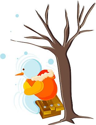 EPS 클립아트 나무 식물 사계절 계절 겨울 일러스트 자연 눈사람 풍경 사람없음 눈 국내일러스트 자연요소 날씨 생태계 파일형식 벡터