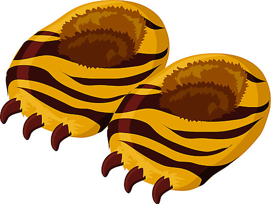 EPS 클립아트 동물 척추동물 육지동물 신발 무늬 일러스트 포유류 사람없음 호랑이 오브젝트 방한용 동물무늬 털신 국내일러스트 파일형식 벡터