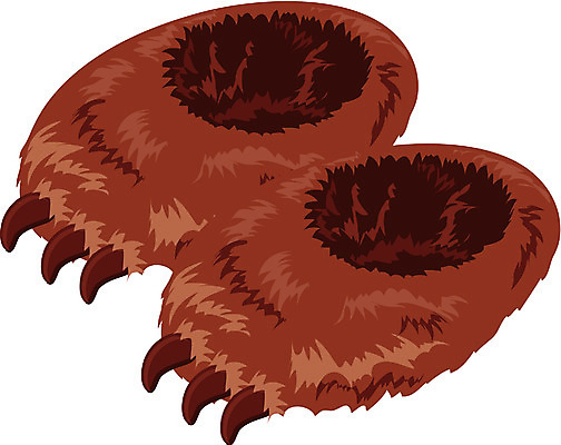 EPS 클립아트 잡화 신발 일러스트 곰 슬리퍼 사람없음 오브젝트 방한용 동물무늬 털신 국내일러스트 동물 포유류 파일형식 벡터