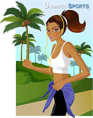 EPS 주간 계절 여자 음악 스포츠 일러스트 건강 한명 사람 20대 성인 취미 야외 여름 조깅 운동 걷기 헬스 여름스포츠 여자만 여자한명만 성인여자만 청년만 청년여자만 성인한명만 청년여자한명만 성인여자한명만 성인만 국내일러스트 자연요소 1 모션 문화예술 청년 파일형식 벡터 여름_계절