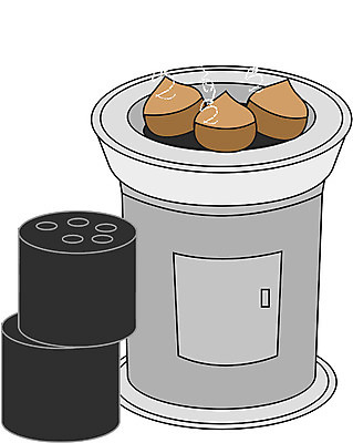 EPS 클립아트 음식 생활용품 일러스트 사람없음 밤 난로 겨울음식 겨울간식 연탄 군밤 연탄난로 연탄불 화덕 제철음식 국내일러스트 겨울 디저트 견과류 밤_견과류 난방기 굽기 오브젝트 화로 제철 파일형식 벡터