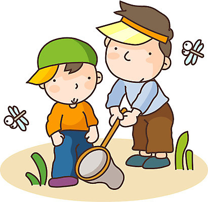 EPS 전신 클립아트 남자 행복 아들 일러스트 가정 가족 서기 사람 두명 소풍 화목 아빠 채집망 잠자리잡기 남자만 국내일러스트 감정 컨셉 관계 모션 야외활동 곤충채집 파일형식 벡터