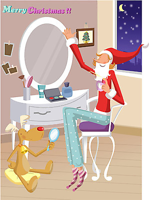 EPS 계절 기념일 남자 종교 생활용품 크리스마스 겨울 일러스트 실내 선물 사람 화장 분장 산타클로스 방 루돌프 야간 향수 화장대 산타분장 남자만 국내일러스트 자연요소 가구 사슴 이벤트 내부 뷰티 화장품 오브젝트 파일형식 벡터