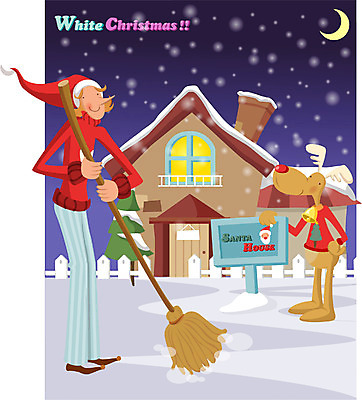 EPS 계절 여자 기념일 남자 종교 크리스마스 겨울 일러스트 주택 한명 사람 20대 성인 야외 산타클로스 마을 루돌프 달 눈 야간 빗자루 청소 산타클로스집 청년만 성인만 국내일러스트 자연요소 1 날씨 사슴 이벤트 청년 건물 청소도구 파일형식 벡터