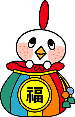 EPS 클립아트 동물 척추동물 명절 일러스트 조류 새해 복주머니 한국 상반신 사람없음 설날 십이지신 운세 닭띠 닭 국내일러스트 전통 기념일 아시아 전통소품 파일형식 벡터