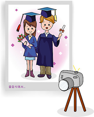 EPS 전신 클립아트 모자 학생 여학생 여자 교육 남자 꽃 남학생 꽃다발 일러스트 학사모 졸업 청소년 졸업식 서기 사람 소년 두명 카메라 사진촬영 졸업장 졸업사진 기념사진 십대만 국내일러스트 식물 모자_잡화 잡화 어린이 모션 전자제품 촬영 파일형식 벡터