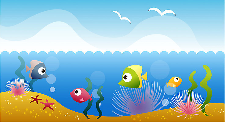 EPS 주간 동물 척추동물 사계절 계절 바다 백그라운드 일러스트 자연 관상어 어류 풍경 사람없음 야외 여름 산호 국내일러스트 자연요소 수중동물 자포동물 생태계 파일형식 벡터