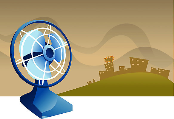 EPS 사계절 계절 백그라운드 일러스트 자연 바람 사람없음 여름 전자제품 가전제품 짜증 도시 선풍기 더위 소서 국내일러스트 자연요소 감정 날씨 절기 생태계 파일형식 벡터