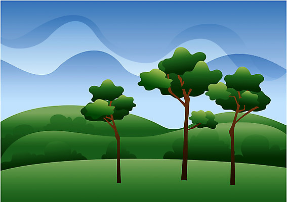 EPS 주간 나무 식물 사계절 계절 백그라운드 일러스트 자연 하늘 산 풍경 초원 사람없음 야외 여름 입하 국내일러스트 자연요소 절기 생태계 파일형식 벡터