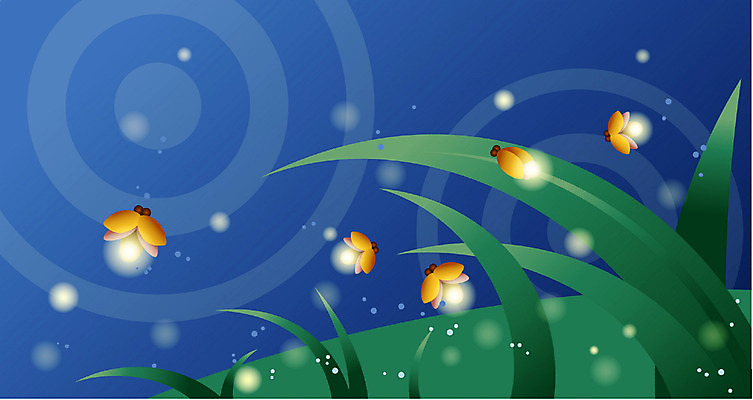 EPS 사계절 계절 백그라운드 절지류 일러스트 자연 하늘 풍경 사람없음 야외 여름 풀 야간 반딧불이 국내일러스트 자연요소 식물 동물 곤충 생태계 파일형식 벡터