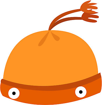 EPS 모자 잡화 옷 일러스트 털모자 사람없음 주황색 겨울옷 방한용 국내일러스트 모자_잡화 컬러 겨울 파일형식 벡터