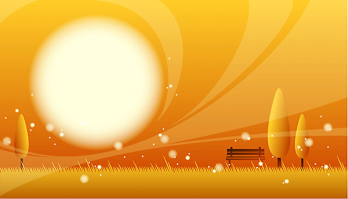 EPS 나무 사계절 계절 백그라운드 벤치 일러스트 자연 풍경 초원 사람없음 야외 달 가을 가을배경 국내일러스트 자연요소 식물 의자 생태계 파일형식 벡터 가을_계절