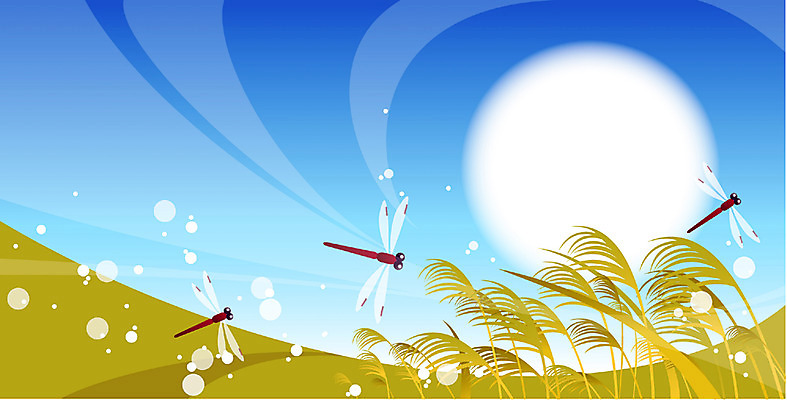 EPS 주간 사계절 계절 곤충 백그라운드 일러스트 자연 갈대 풍경 초원 사람없음 야외 가을 잠자리 가을배경 국내일러스트 자연요소 식물 동물 생태계 파일형식 벡터 가을_계절