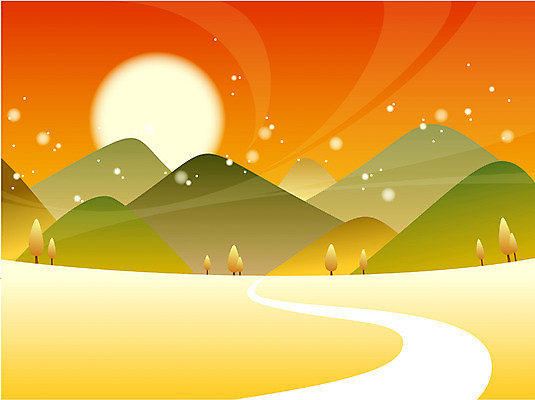 EPS 사계절 계절 길 백그라운드 일러스트 자연 하늘 산 풍경 사람없음 야외 일출 일몰 가을 가을배경 국내일러스트 노을 생태계 파일형식 벡터 가을_계절