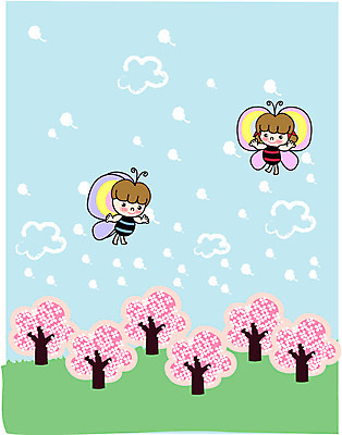 EPS 주간 전신 클립아트 나무 식물 사계절 계절 여자 남자 나비 곤충 절지류 일러스트 상상 자연 사람 야외 봄 국내일러스트 자연요소 동물 생태계 파일형식 벡터