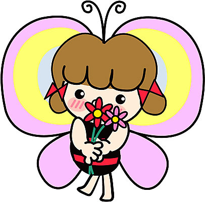 EPS 전신 클립아트 식물 사계절 계절 여자 꽃 나비 곤충 절지류 일러스트 상상 자연 사람 봄 여자만 국내일러스트 동물 생태계 파일형식 벡터