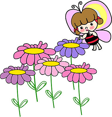 EPS 전신 클립아트 식물 사계절 계절 여자 꽃 나비 곤충 절지류 일러스트 상상 자연 사람 봄 여자만 국내일러스트 동물 생태계 파일형식 벡터