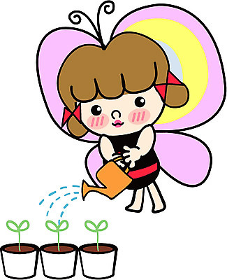 EPS 전신 클립아트 식물 사계절 계절 여자 꽃 화분 나비 곤충 절지류 일러스트 상상 자연 사람 봄 여자만 국내일러스트 동물 생태계 파일형식 벡터