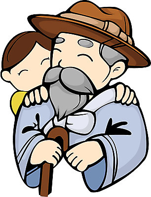 EPS 클립아트 캐릭터 할아버지 노년 남자 어린이 일러스트 가족 손자 손녀 대가족 사람 성인 두명 실버 남자만 일러캐릭터 여자 관계 손주 파일형식 벡터