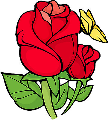 EPS 클립아트 식물 꽃 컬러 나비 곤충 일러스트 여름꽃 자연 사람없음 빨간색 장미 봄 국내일러스트 동물 계절 생태계 파일형식 벡터 여름_계절