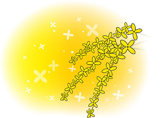 EPS 클립아트 식물 사계절 계절 꽃 컬러 백그라운드 일러스트 봄꽃 자연 사람없음 노란색 봄 개나리 국내일러스트 생태계 파일형식 벡터